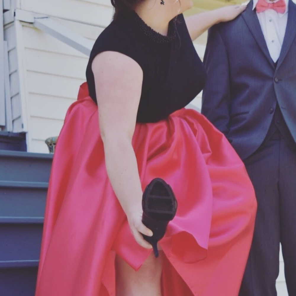 Pink and Black Prom Dress